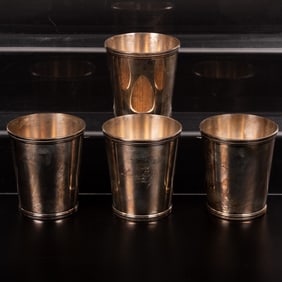 Four Sterling Silver Mint Julep Trophy Cups