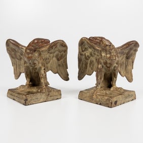 Pair of French Cast Iron Ornaments