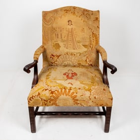 American Chippendale Mahogany Lolling Chair