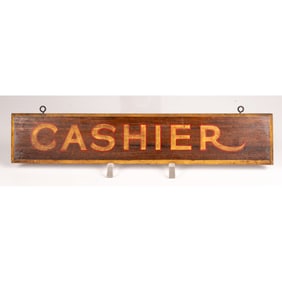 An American Hand-painted Double-sided Cashier Sign