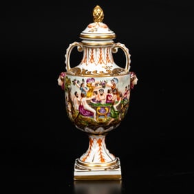 Capodimonte Porcelain Covered Urn