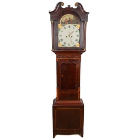 A George III Plum Pudding Mahogany Tall Case Clock