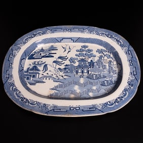 An English Blue Willow Platter