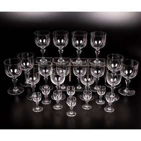24 Baccarat Crystal Stemware in the Normandy Pattern