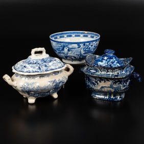 Two English Blue and White Transferware