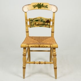 A Special Edition L. Hitchcock Stencil Painted Side Chair