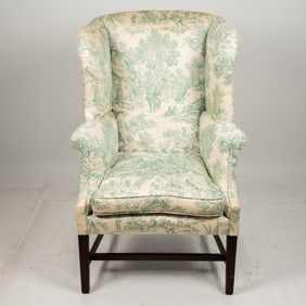 A Chippendale Style Wing Chair