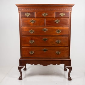 American Chippendale Style Mahogany Chest on Stand