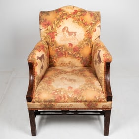 A Chippendale Style Carved Mahogany Easy Chair