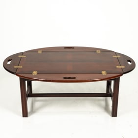 A Georgian Style Mahogany and Brass Butler's Tray Table