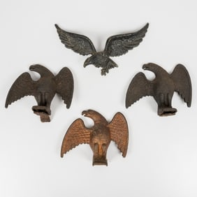 Three Cast Iron American Eagle Form Rooftop Ice Breakers