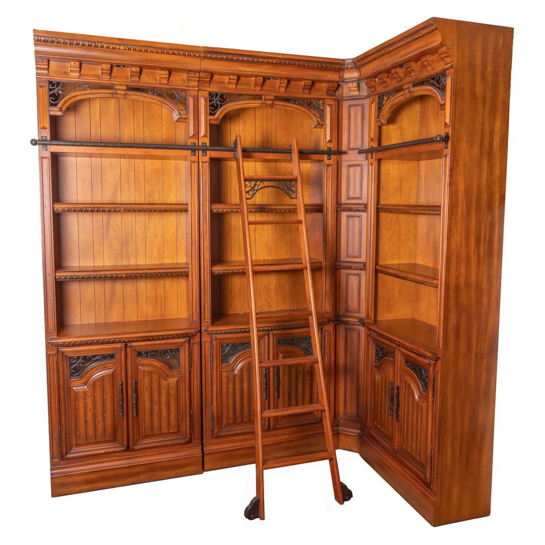 Three Part Bookcase w/Library Ladder (1 of 11)