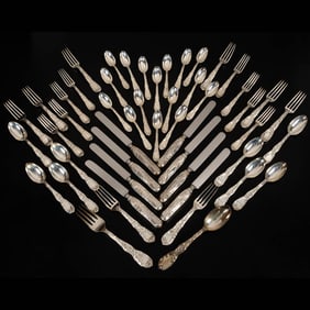 Tiffany Sterling Silver Chrysanthemum Flatware Service for 8