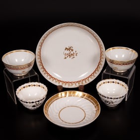 6 Worcester and Chinese Export Teawares