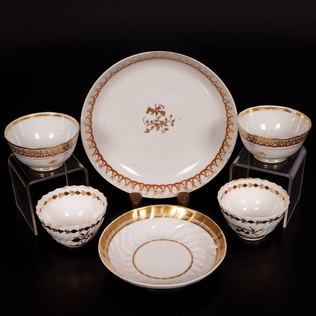 6 Worcester and Chinese Export Teawares