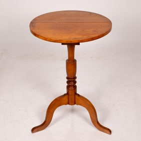 American Tiger Maple Tilt Top Tea Table