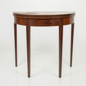 Hepplewhite Style Demilune Card Table