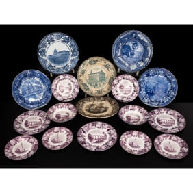 17 Transferware Souvenir Plates