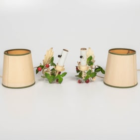Pair of French Tole Painted Sconces