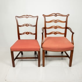 2 Chippendale Style Mahogany Dining Chairs