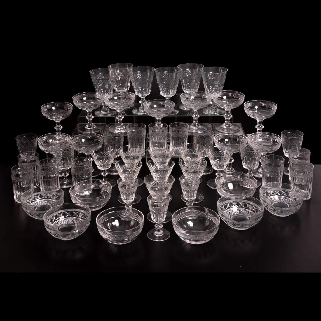 53 Georgian Style Crystal Stemware (1 of 10)
