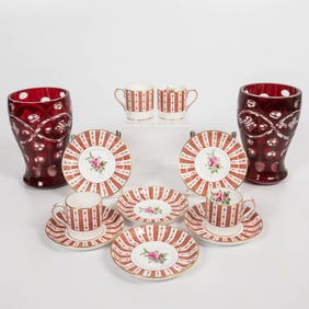 2 Glass and 10 Porcelain Tableware