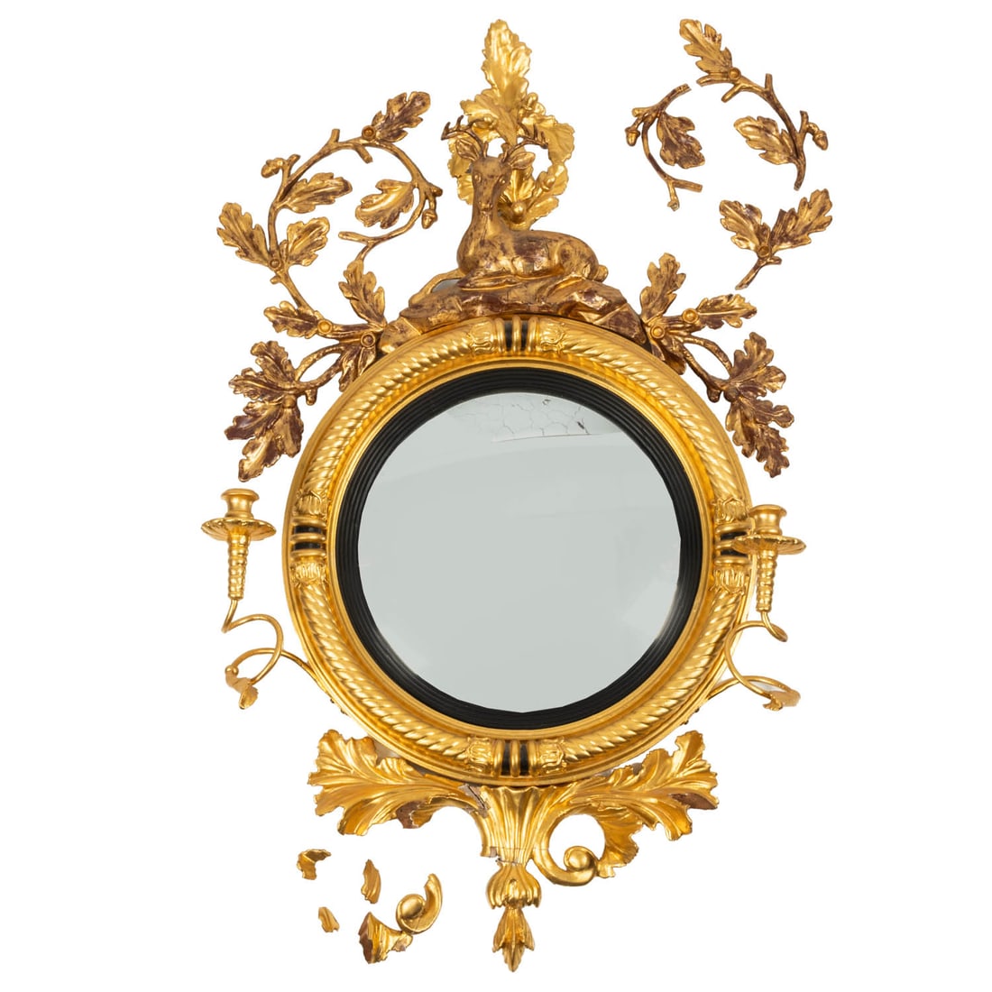 Regency Style Giltwood Convex Mirror (1 of 2)