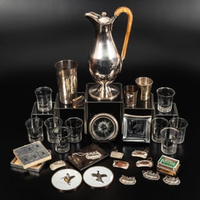 Group of Sterling and Glass Barware