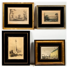 Four Hand Colored Engravings of Baltimore