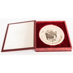 Norman Rockwell Sterling Silver Christmas Plate