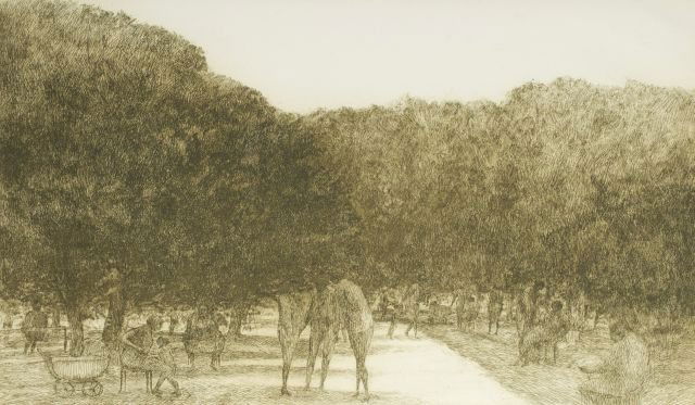 Harold Altman (1924-2203) Le Grande Jardin, Etching,: Harold Altman (1924-2203) Le Grande Jardin, Etching, Inscribed Artists Proof in pencil. Dimensions: h: 15 1/2 x w: 23 in.
