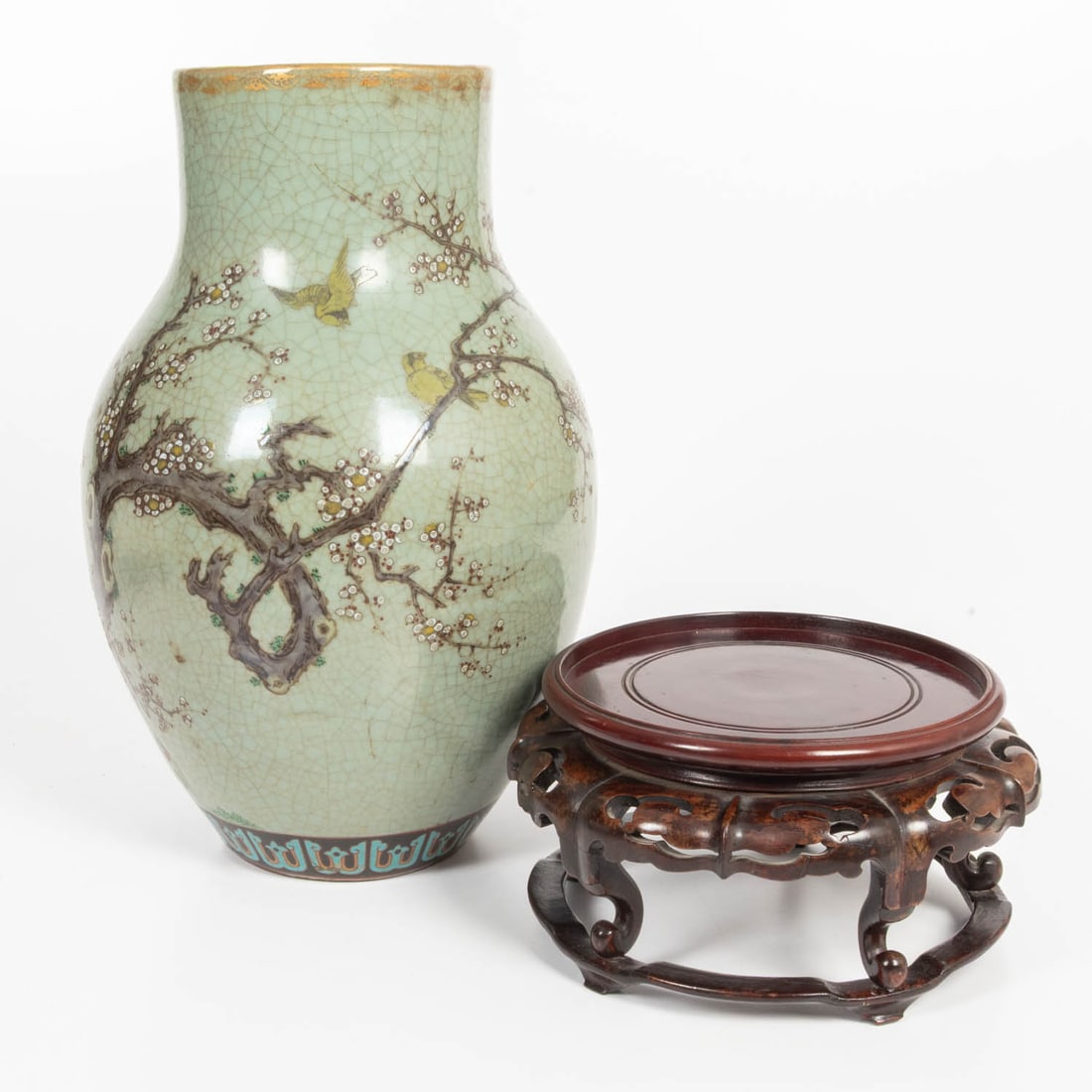 Japanese Crackle Glaze Celadon Vase (1 of 6)