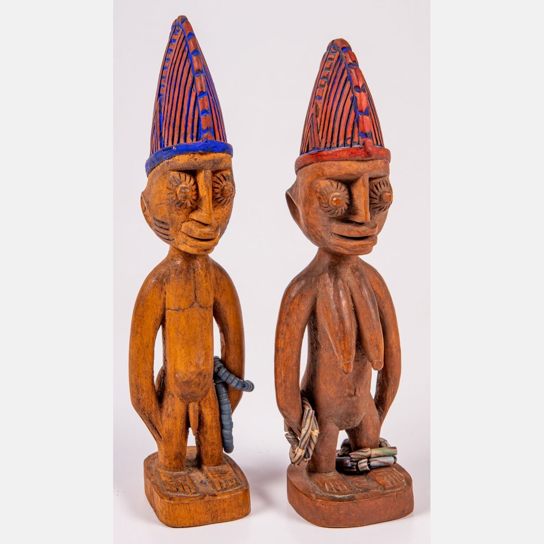 A Pair of African Carved Wood Yoruba Ibeji Twins (1 of 7)