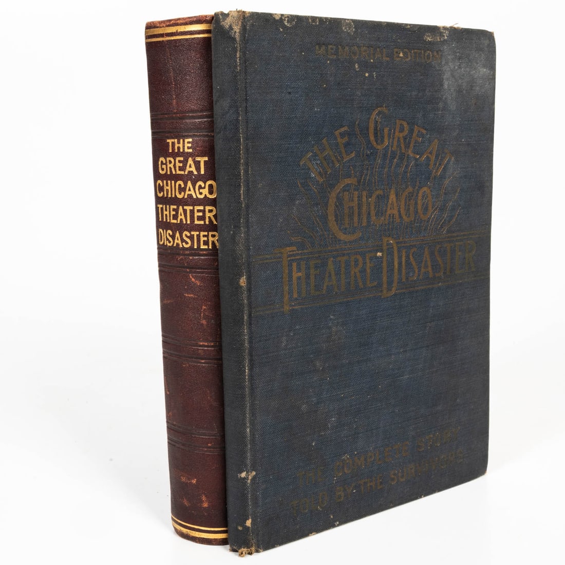 Great Chicago Theater Disaster books.: EVERETT, Marshall (1863-1939). The Great Chicago Theater Disaster. FALLOWS, Samuel (1835-1922). Chicago's Awful Theater Horror. EVERETT publisher: Memorial Publishing Co., no location. 1904.