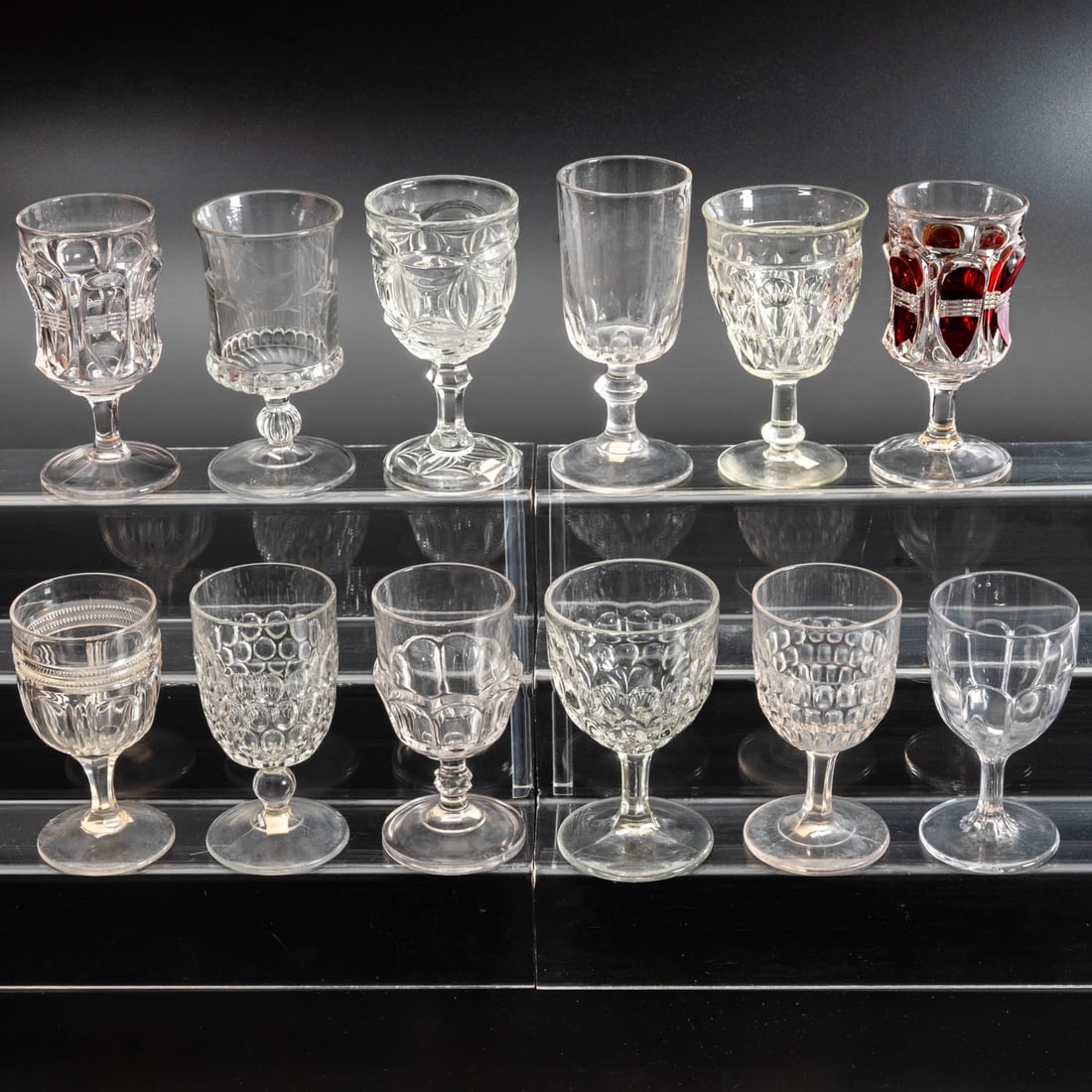 12 EAPG Pressed Glass Goblets (1 of 1)