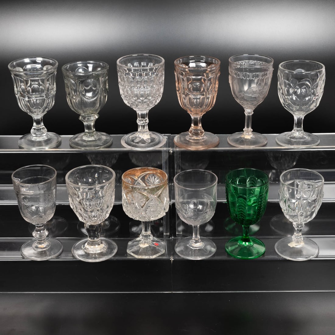 12 EAPG Pressed Glass Goblets (1 of 1)