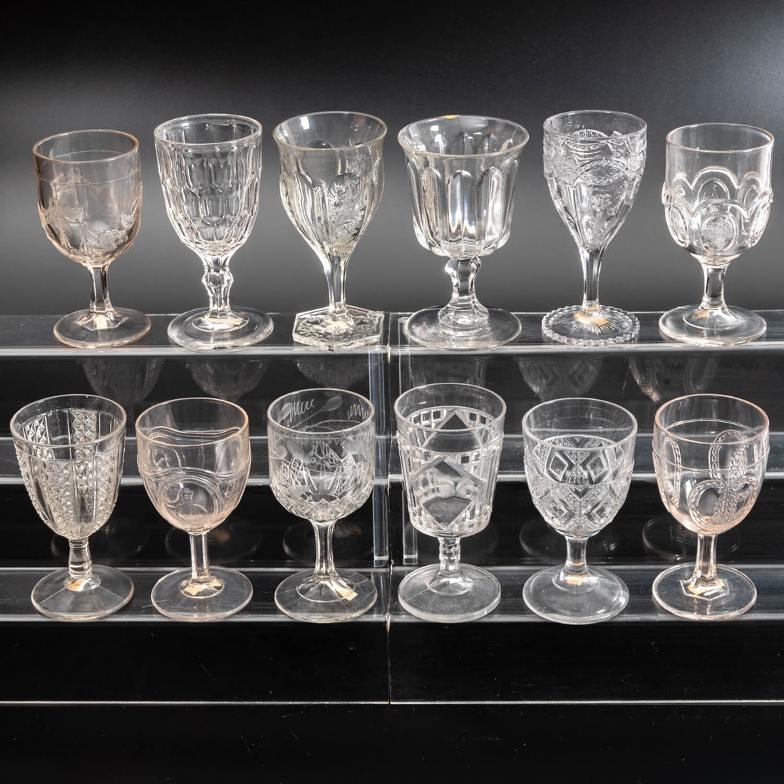 12 EAPG Pressed Glass Goblets (1 of 1)