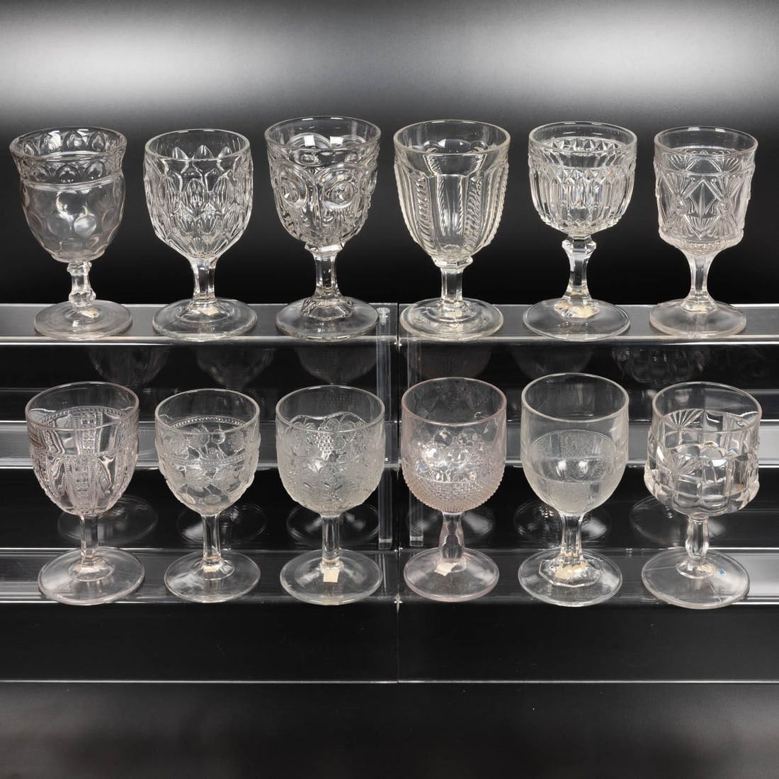 12 EAPG Pressed Glass Goblets (1 of 1)