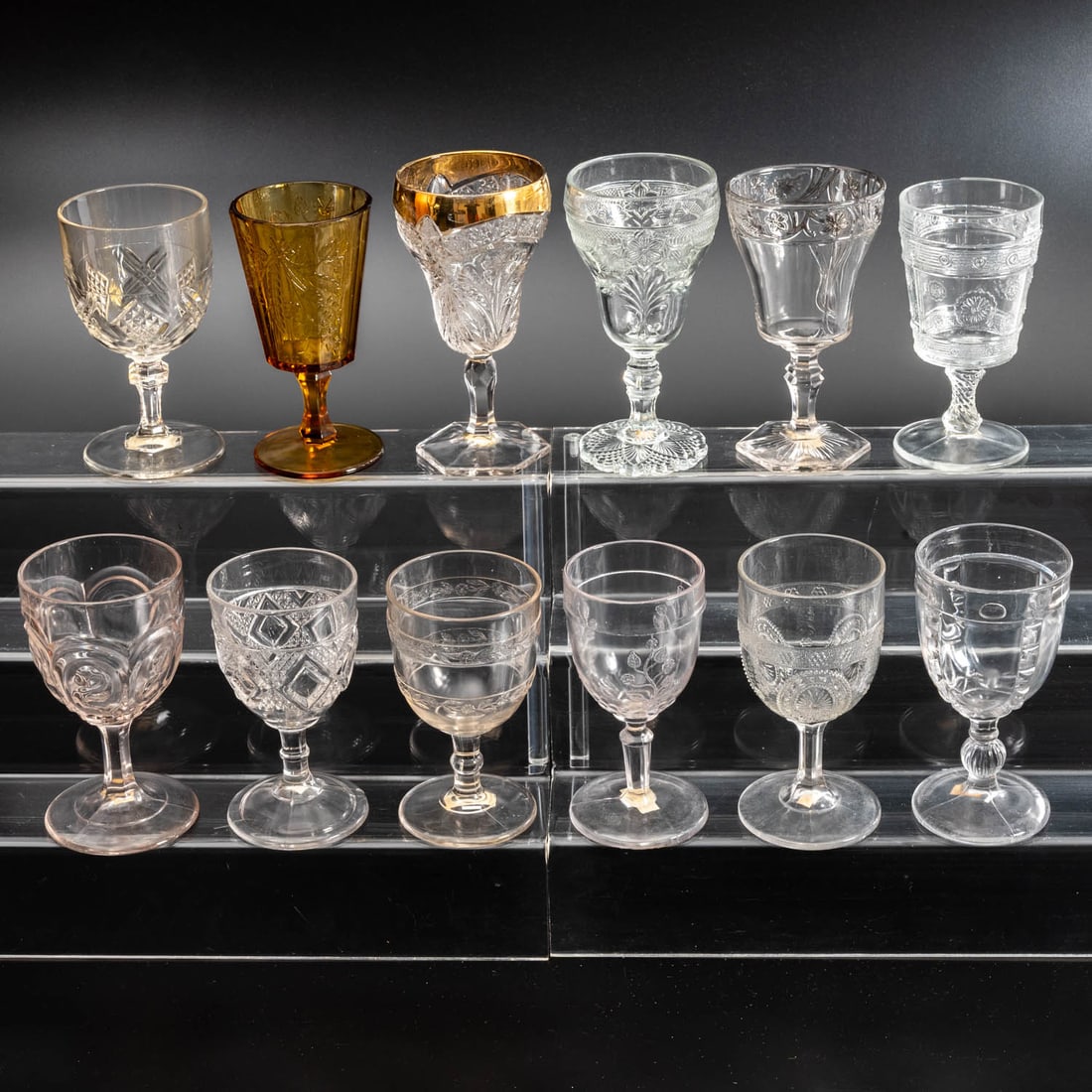 12 EAPG Pressed Glass Goblets (1 of 1)