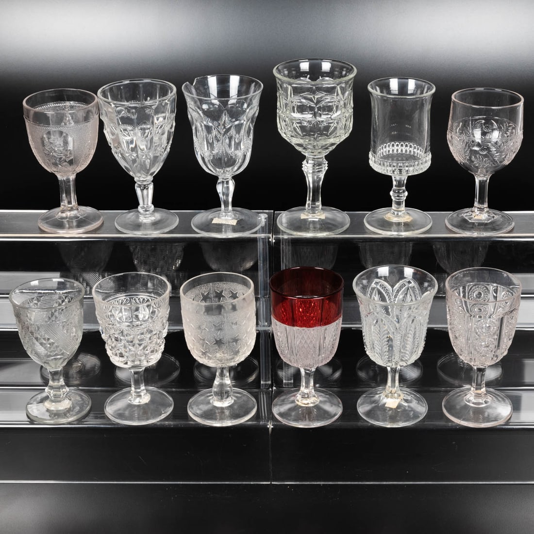 12 EAPG Pressed Glass Goblets (1 of 2)
