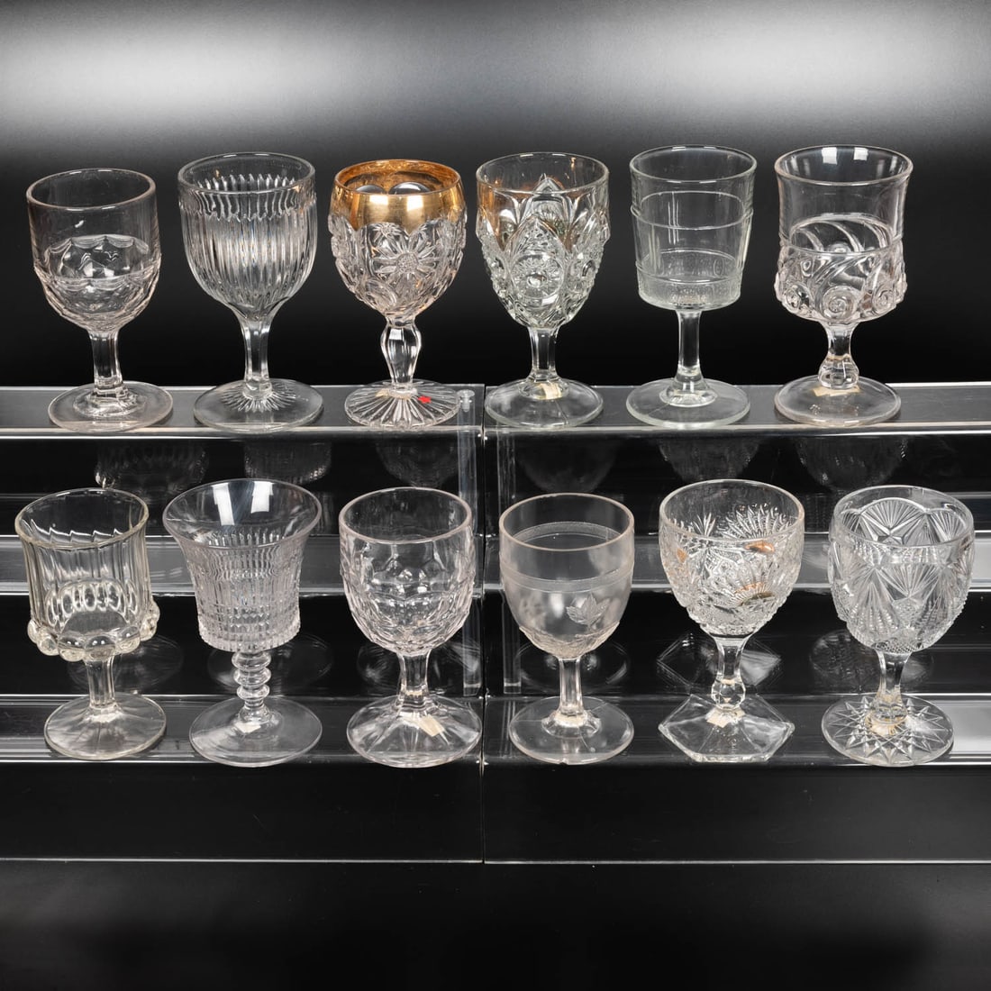 12 EAPG Pressed Glass Goblets (1 of 1)