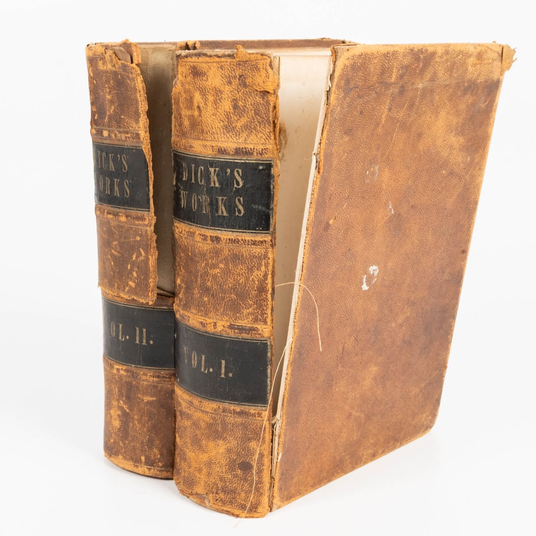 DICK, Thomas. The Complete Works of Thomas Dick.: DICK, Thomas (1774-1857). The Complete Works of Thomas Dick. Publisher: Edwards & Bushnell, St. Louis. 1857. Eleven volumes in two. 8vo. Full leather bound, with raised spine and black ruled and