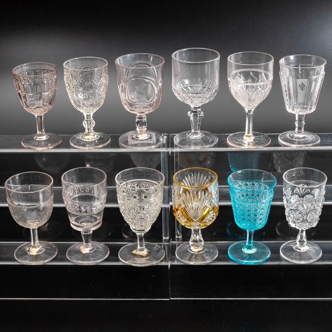 12 EAPG Pressed Glass Goblets (1 of 1)