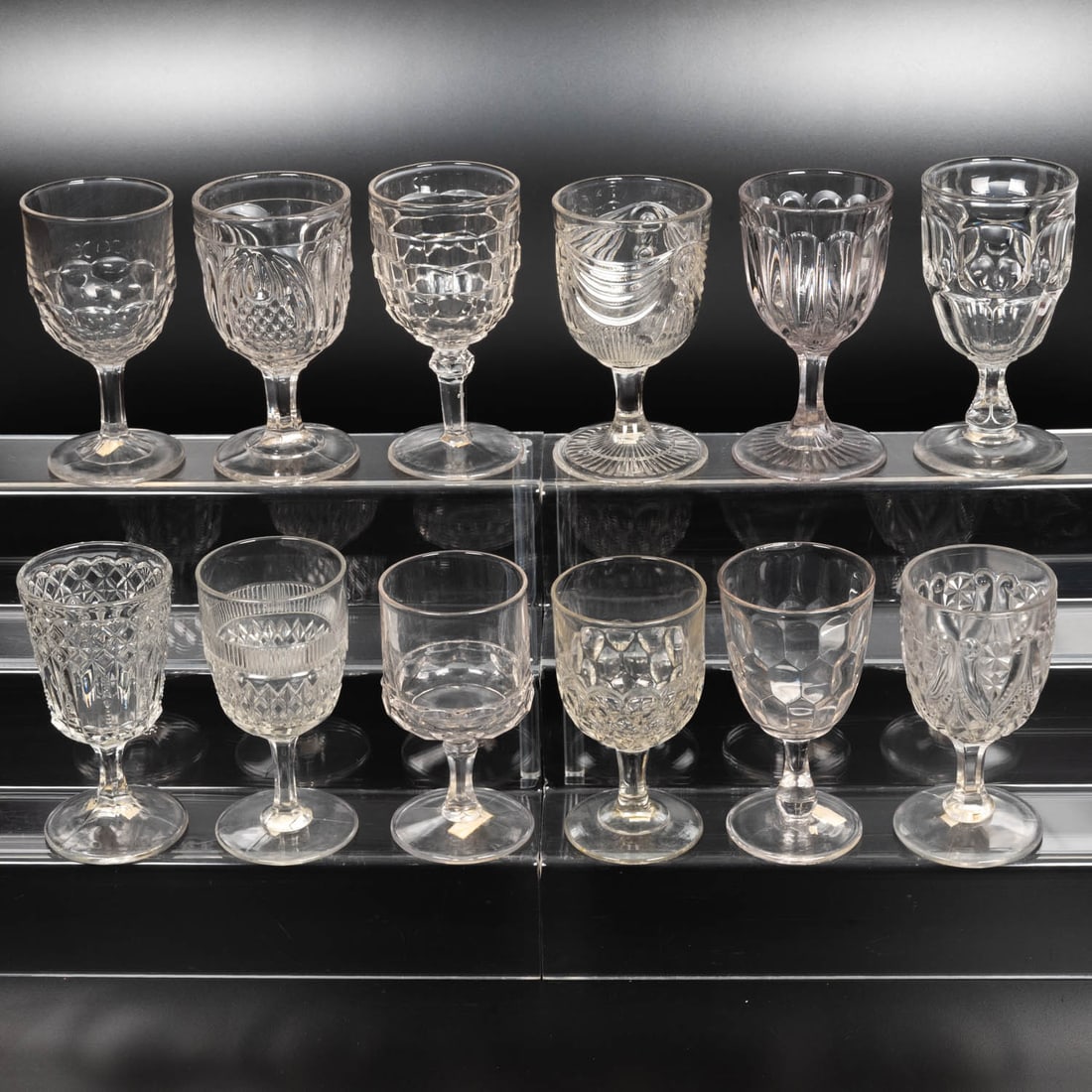 12 EAPG Pressed Glass Goblets (1 of 1)