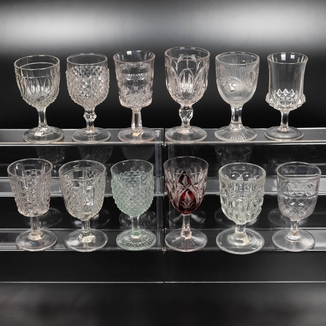 12 EAPG Pressed Glass Goblets (1 of 1)