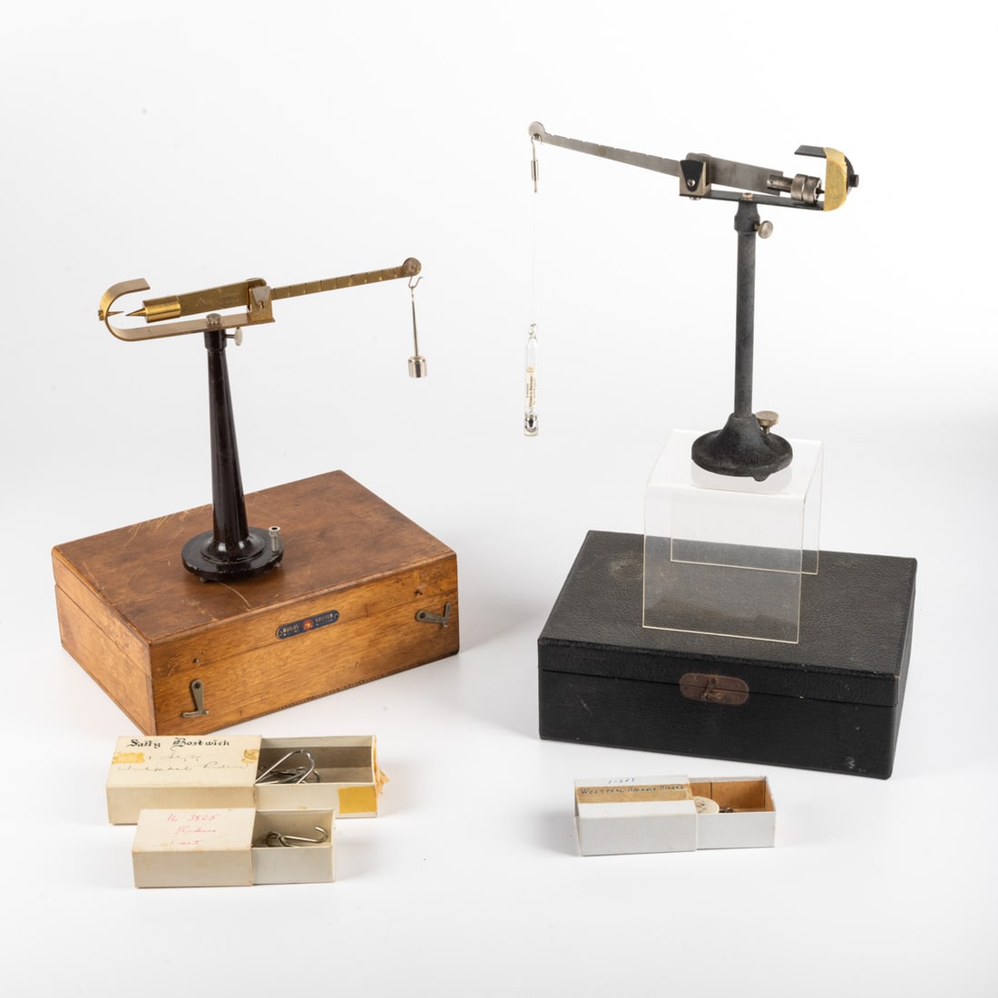 Set of August Sauter Specific Gravity Balances: 2 August Sauter Specific Gravity Balances, No. 683, Westphal, 20th century. Marked August Sauter Ebingen Made in Germany, together with accessories and instruction booklet. In fitted wooden cases. 
