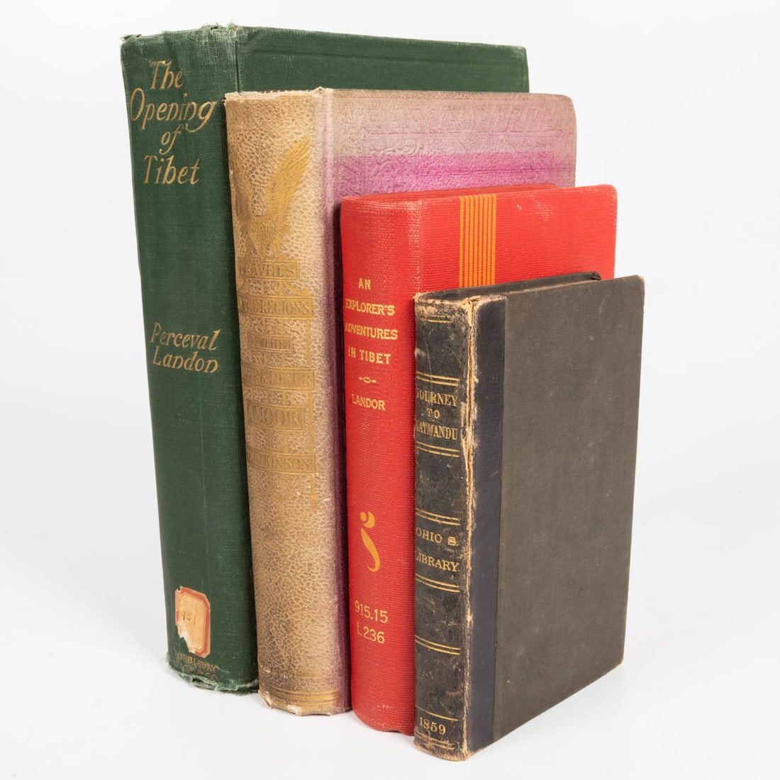 Travel books on Tibet and Himalayan region.: OLIPHANT, Laurence. A Journey to Katmandu. LANDON, Perceval. The Opening of Tibet. LANDOR, Arnold. An Explorer's Adventures in Tibet... OLIPHANT, Laurence (1829-1888). A Journey to Katmandu. LANDON,