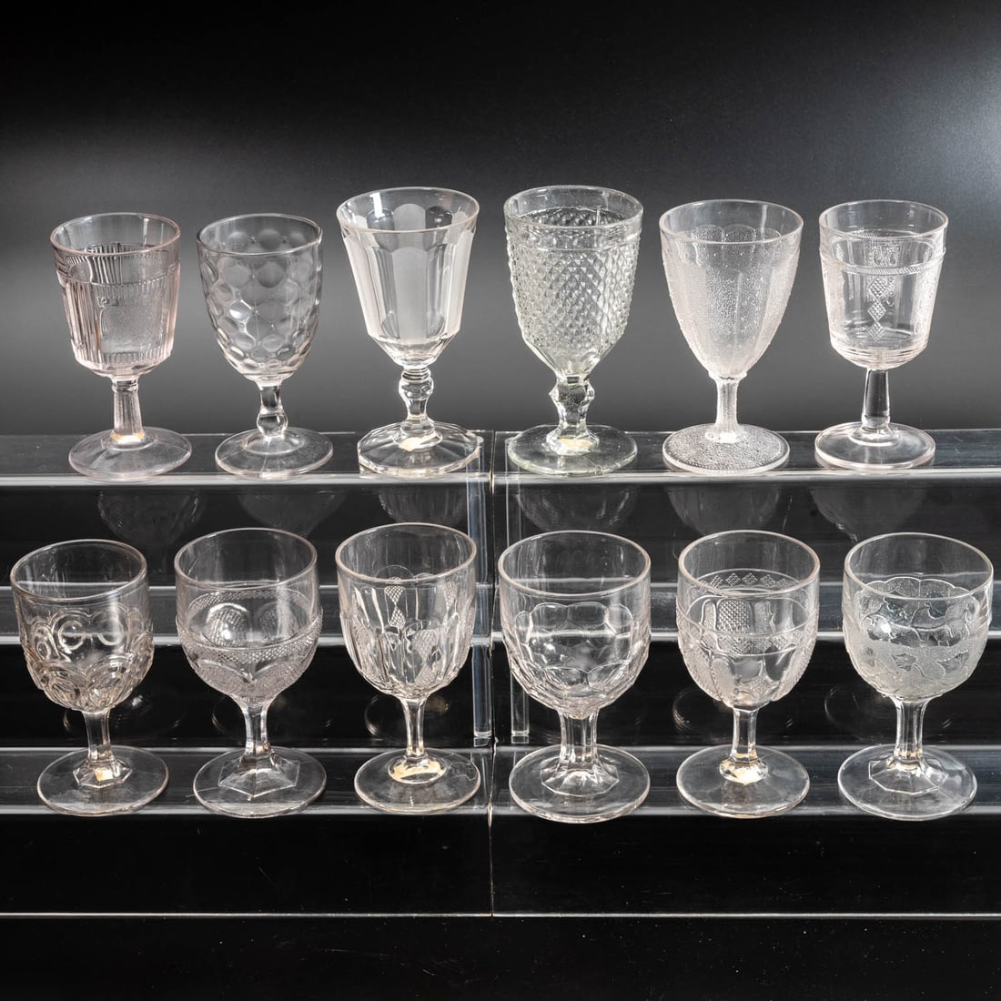 12 EAPG Pressed Glass Goblets (1 of 1)