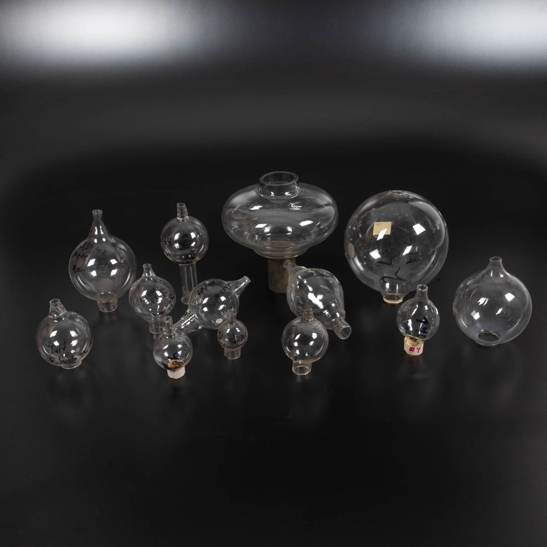 13 Blown Glass Laboratory Vessels, (1 of 4)