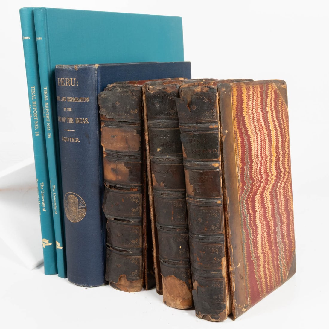 Set of 6 Books on Spain, Inca, and Maya.: Set of 6 Books on Spain, Inca, and Maya. SQUIER, Ephraim (1821-1888). Peru, Incidents of Travel and Exploration in the Land of the Incas. PRESCOTT, William (1796-1859). Philip the Second (3 vols).